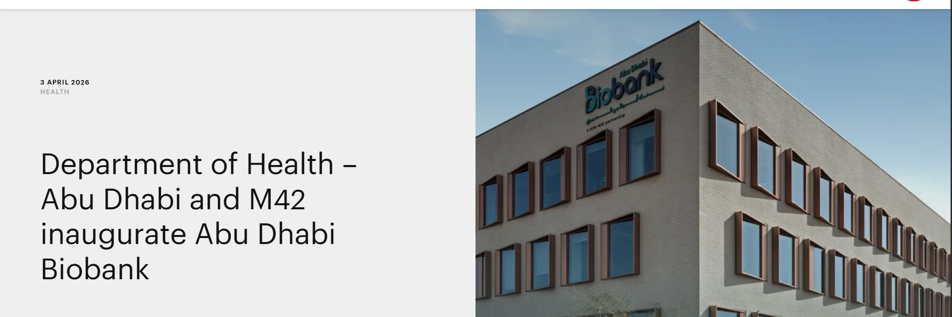 Abu Dhabi Biobank Launched by Department of Health and M42: What It Means for Healthcare in the UAE