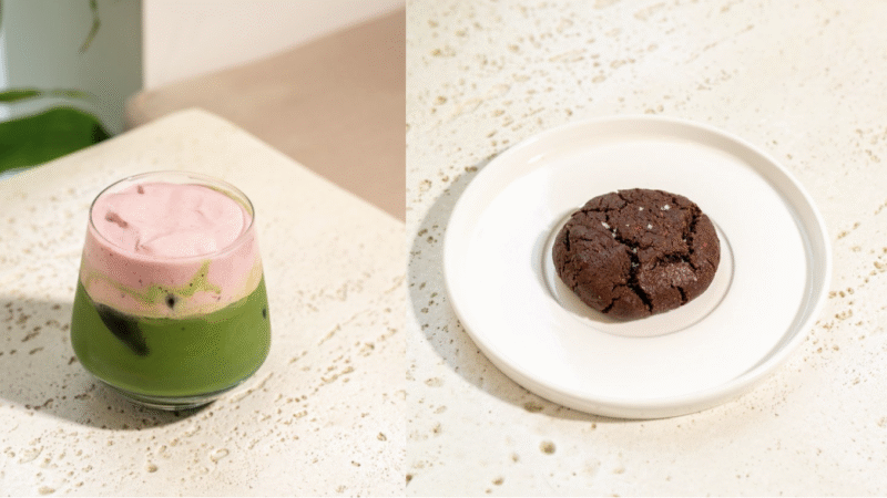 INTENDED Café Turns Pink for October With a Pink Cloud Matcha and Raspberry Cookies