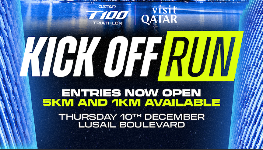 Qatar T100 Kick Off Run 2026, Qatar T100 Triathlon World Championship Final, Qatar community run, Qatar sporting events 2026, Qatar triathlon 2026, T100 World Championship Final Qatar, things to do in Qatar December 2026